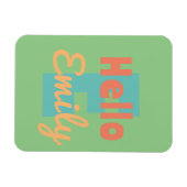 hallo Persoonlijke naam mint groene perzik koraal  Magneet (Horizontaal)