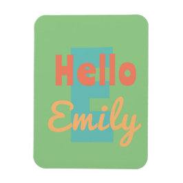 hallo Persoonlijke naam mint groene perzik koraal Magneet