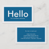 hallo Persoonlijke Visitekaartjes van het Voorzien (Voorkant / Achterkant)