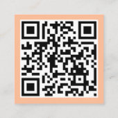 Hallo Perzik fuzz Coral Pink Retro Vierkante Visitekaartje (Achterkant)