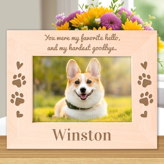 Hallo Pet Dog Memorial Favoriet Gegraveerde Lijstjes