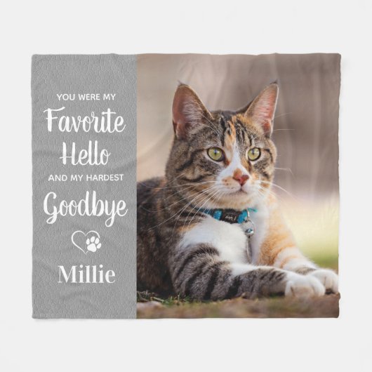 Hallo Pet Memorial Favoriet Fleece Deken (Voorkant (Horizontaal))