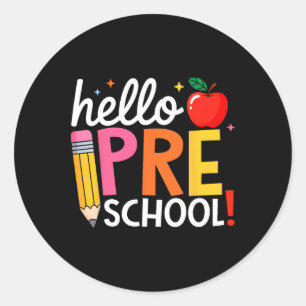 Hallo Peuter Onderwijs Team Pre K Terug naar schoo Ronde Sticker
