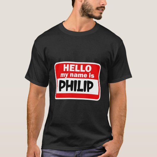 Hallo Philip Hallo Mijn naam Is Tshirt Naam Op Cus (Voorkant)