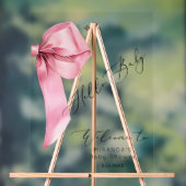 Hallo Pink Bow? Baby Girl Baby shower Welkom Acryl Bord (Neutraal)