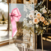 Hallo Pink Bow? Baby Girl Baby shower Welkom Acryl Bord