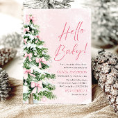 Hallo Pink Bow Girl Christmas Baby Baby shower Kaart