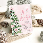 Hallo Pink Bow Girl Christmas Baby Baby shower Kaart