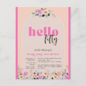Hallo Pink Rose floral Briefkaart (Voorkant)