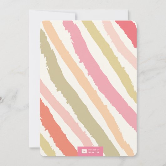 Hallo Pink € Typografie Baby Girl Geboorteontwerp  Aankondiging (Achterkant)