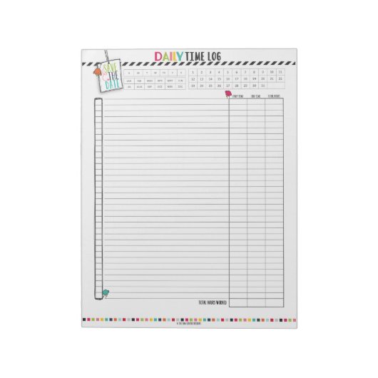 hallo Planner: Dagelijkse pagina's voor tijdtracer Notitieblok (Linkerzijde)