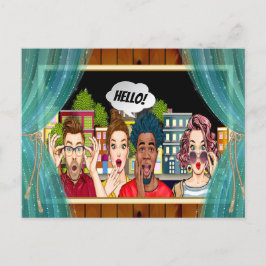 HALLO PLEZIER! Briefkaart