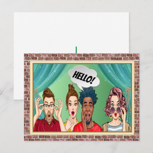 HALLO PLEZIER! Briefkaart (Voorkant / Achterkant)