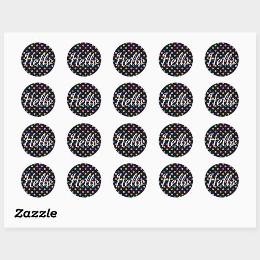 hallo Polka Dots Ronde Sticker (Vel)