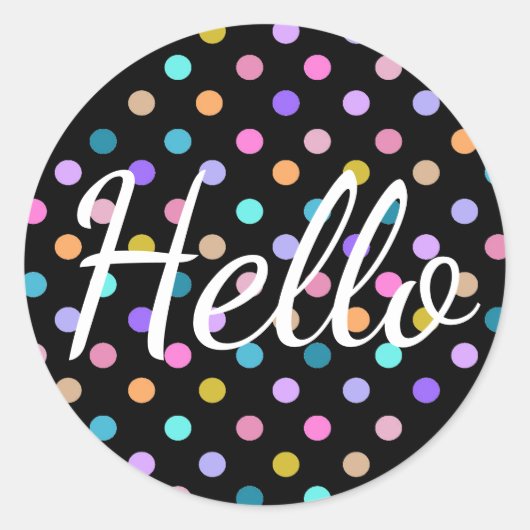 hallo Polka Dots Ronde Sticker (Voorkant)