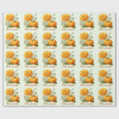 Hallo Pompoen Bloemen Halloween Design Cadeaupapier (Vlak)
