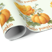 Hallo Pompoen Bloemen Halloween Design Cadeaupapier (Rol Hoek)