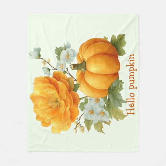 Hallo Pompoen Bloemen Halloween Design Fleece Deken (Voorkant)