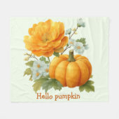 Hallo Pompoen Bloemen Halloween Design Fleece Deken (Voorkant (Horizontaal))