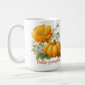 Hallo Pompoen Bloemen Halloween Design Koffiemok (Links)