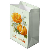 Hallo Pompoen Bloemen Halloween Design Medium Cadeauzakje (Achterkant Gekanteld)