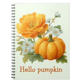 Hallo Pompoen Bloemen Halloween Design Notitieboek