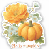 Hallo Pompoen Bloemen Halloween Design Sticker (Voorkant)