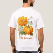 Hallo Pompoen Bloemen Halloween Design T-shirt (Achterkant)