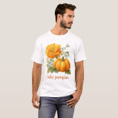 Hallo Pompoen Bloemen Halloween Design T-shirt (Voorkant volledig)