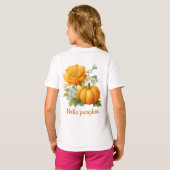Hallo Pompoen Bloemen Halloween Design T-shirt (Achterkant volledig)