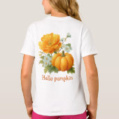 Hallo Pompoen Bloemen Halloween Design T-shirt (Achterkant)