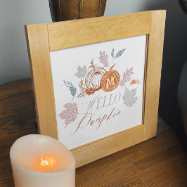 Hallo Pompoen feestelijke herfst herfst bladeren m Perfect Poster