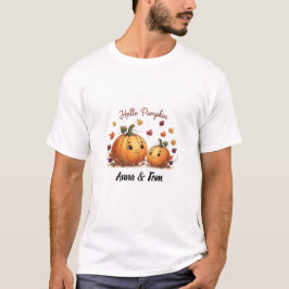 Hallo Pompoen Gepersonaliseerde Koppels T-shirt