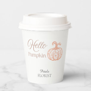 Hallo Pompoen Halloween Bloemist Bedrijfsidentitei Papieren Bekers
