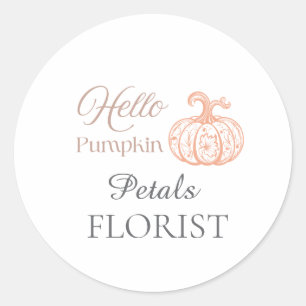 Hallo Pompoen Halloween Bloemist Bedrijfsidentitei Ronde Sticker