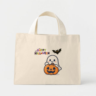 Hallo Pompoen Halloween Boodschappentas – Gezellig Mini Tote Bag
