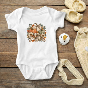 Hallo Pompoen Herfst Bloemige Coquette Strik Pompo Romper