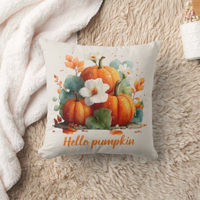 Hallo Pompoen Herfst Bloemontwerp Kussen (Deken)