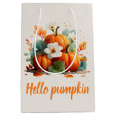 Hallo Pompoen Herfst Bloemontwerp Medium Cadeauzakje (Voorkant)
