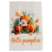 Hallo Pompoen Herfst Bloemontwerp Medium Cadeauzakje (Achterkant)