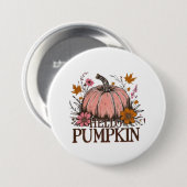 Hallo Pompoen Herfst Floral Design 🎃🍂 Ronde Button 7,6 Cm (Voorkant /achterkant)