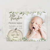 Hallo Pompoen herfst foto geboorte aankondiging (Voorkant / Achterkant)