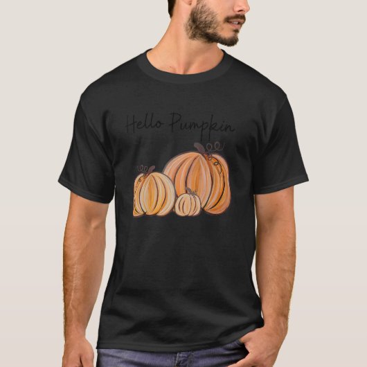 Hallo Pompoen Herfst Halloween Graphic T Shirt (Voorkant)