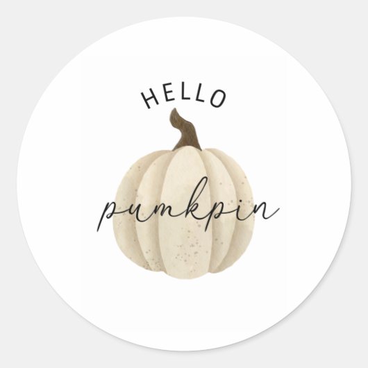 Hallo Pompoen - Herfst, herfst Ronde Sticker (Voorkant)