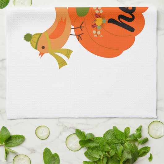 hallo "Pompoen Herfst Keuken Handdoek – Herfst Far (Gevouwen)