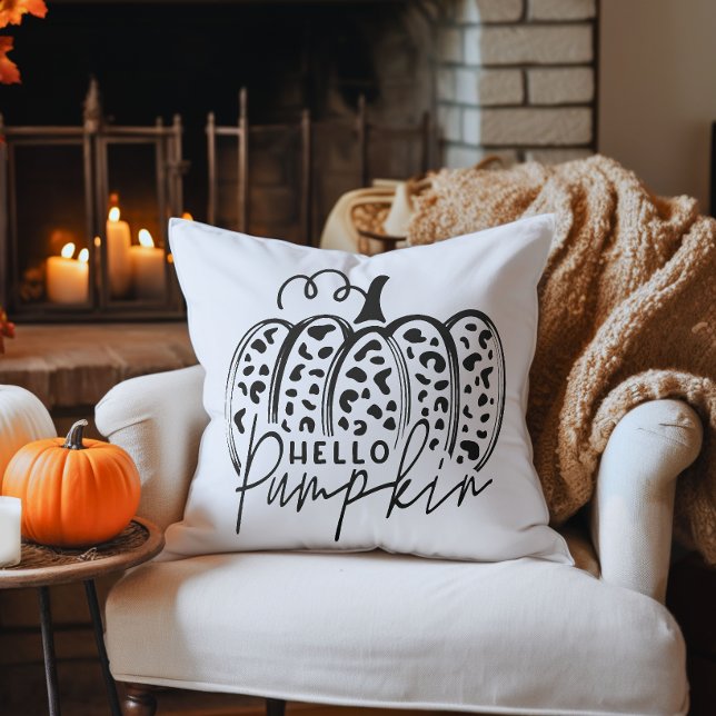 Hallo Pompoen Herfst Kussen (Hello Pumpkin Decorative Throw Pillow)