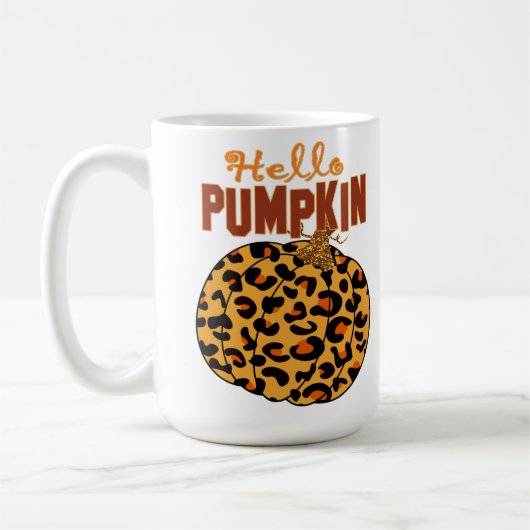 Hallo Pompoen - Herfst Luipaard Print Koffiemok (Links)