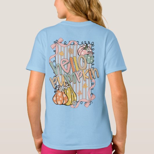 Hallo Pompoen Herfst seizoen T-shirt (Achterkant)