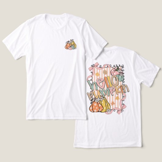 Hallo Pompoen Herfst seizoen Tri-Blend Shirt (Ontwerp Voorkant & Achterkant)