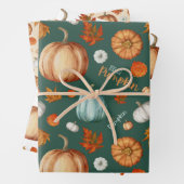 Hallo Pompoen inpakpapier Flat Sheet Set van 3 (In situ)